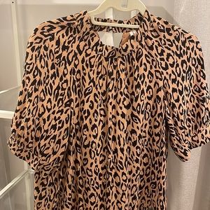 Leopard Anthropologie midi dress
